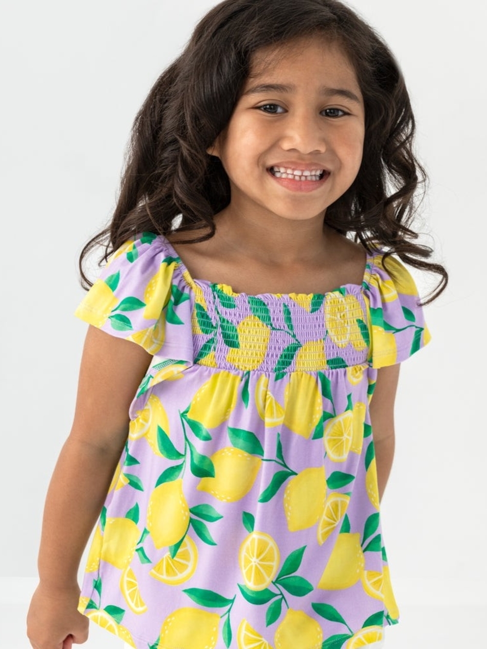 Little Sleepies Sunny Citrus Smocked Jersey Top NWT Size 2T